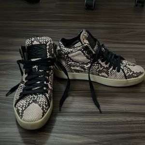 Snake skin high top sneakers